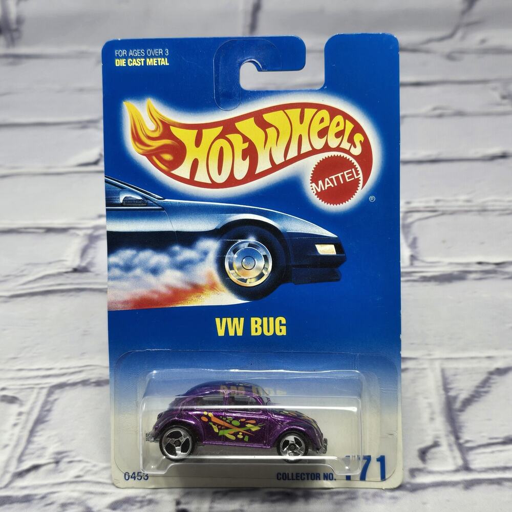 Hot Wheels VW Bug 1991 1:64 Purple Custom Graphics Diecast Collectible 171